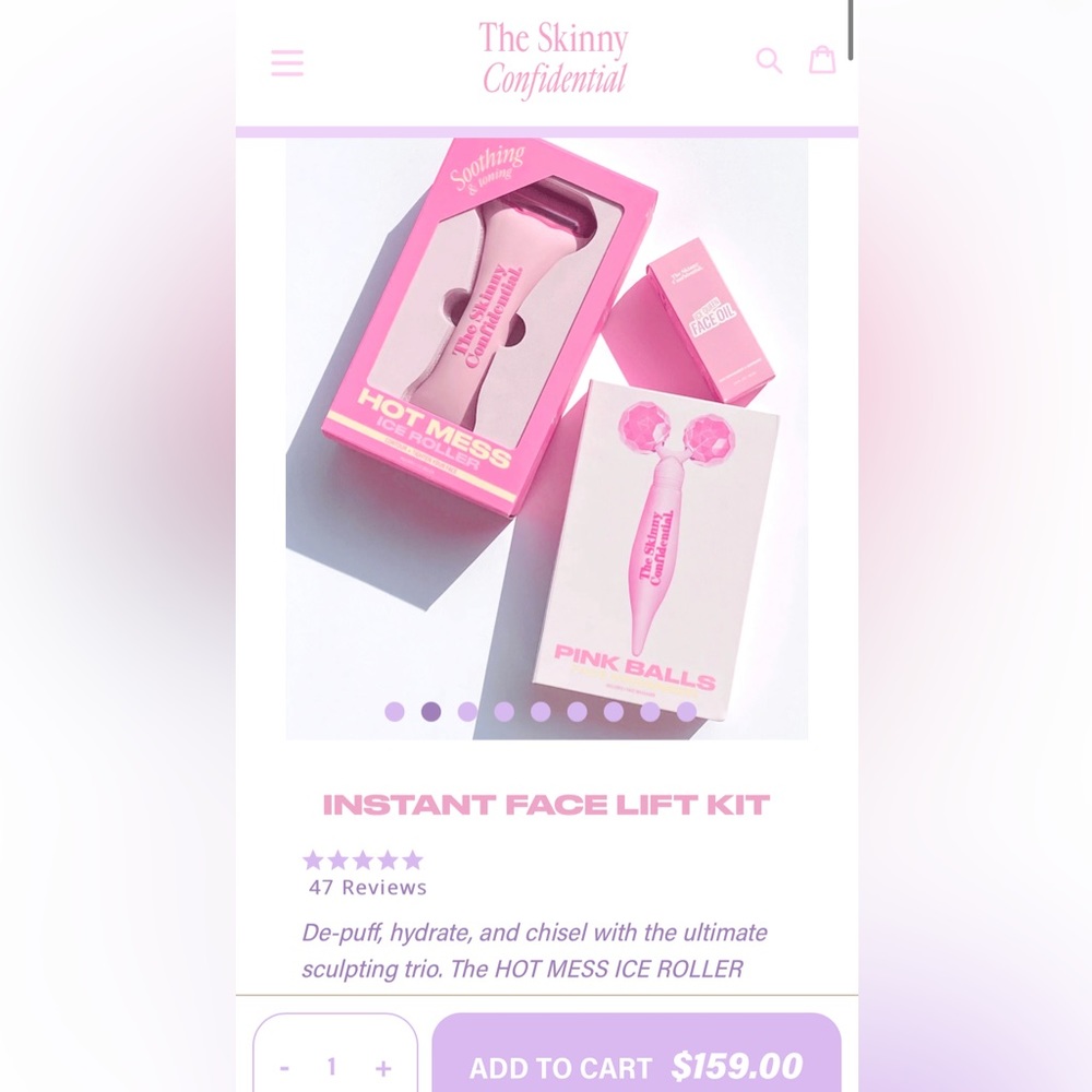 The Skinny Confidential Ice Roller, Oil and Massager